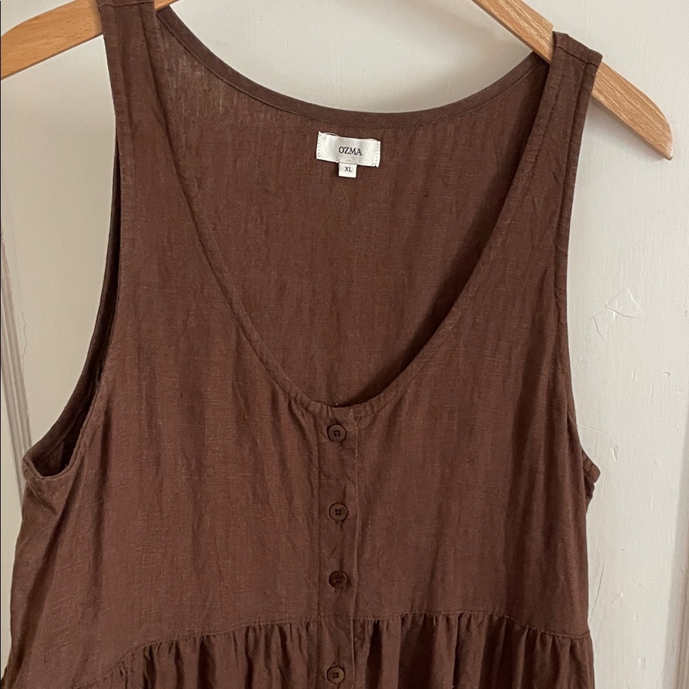 OZMA Billie Dress Laundered Linen Manzanita - Picture 3 of 4